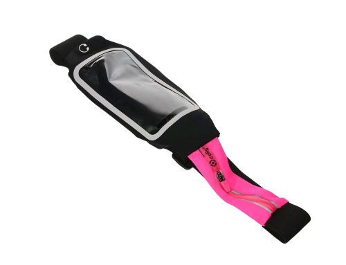 CELLY RUNBELT VIEW DUO CINTURA ELASTICA REGOLABILE UNIVERSALE PER SMARTPHONE FINO A 5'' NERO ROSA